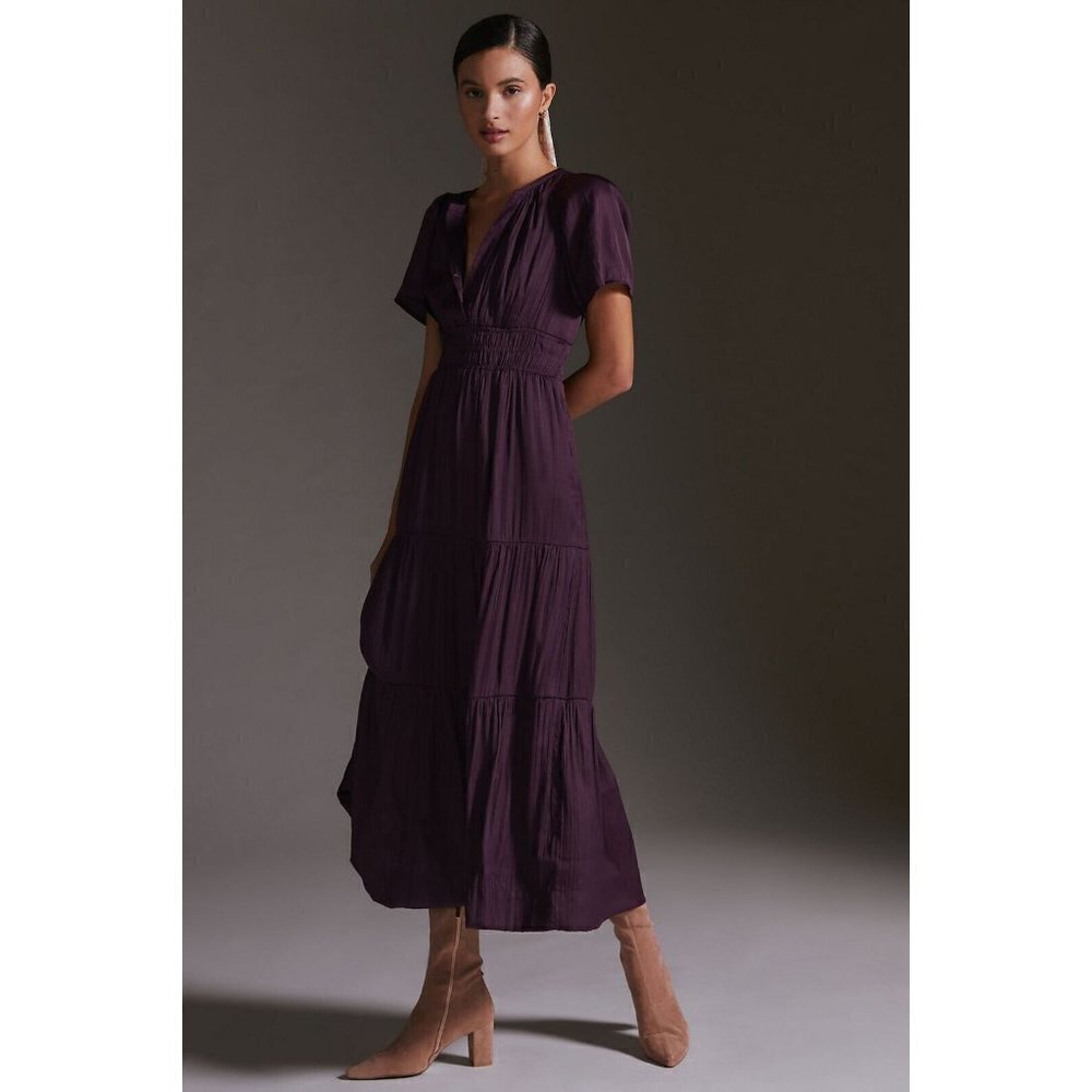 NWT Anthropologie The Somerset Maxi Dress XXS Purple - Picture 4 of 9
